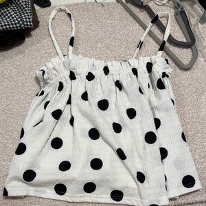 Current Air White and Black Patterned Top